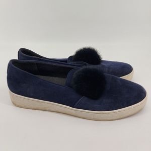 Michael Kors Shoes Michael Kors Pom Pom Mink Fur Suede Eddy Slip On